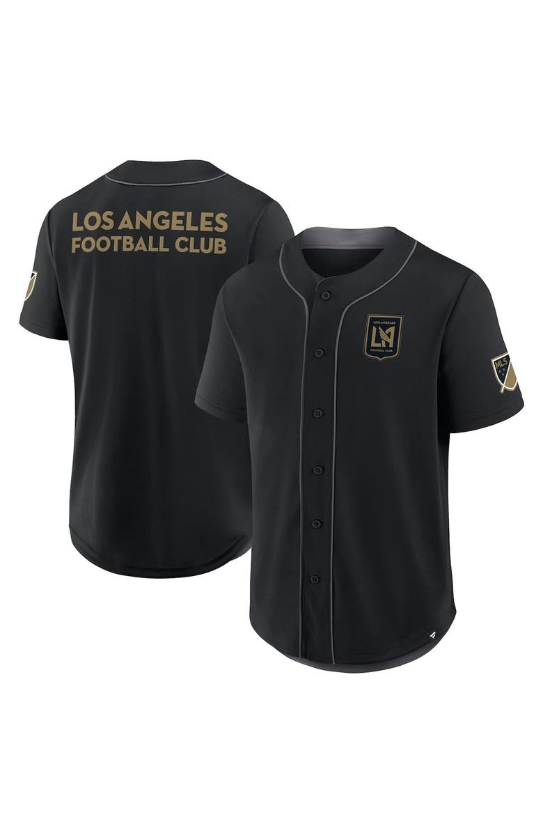 FANATICS Men's Fanatics Black LAFC Injury Time Baseball Jersey, Main, color,