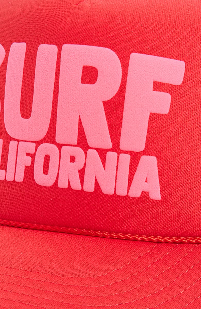 Friday Feelin’ Surf California Trucker Hat, Alternate, color, Red