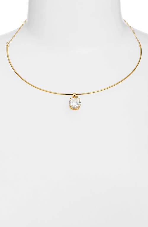 Nordstrom Cubic Zirconia Sliding Pendant Collar Necklace In Clear- Gold