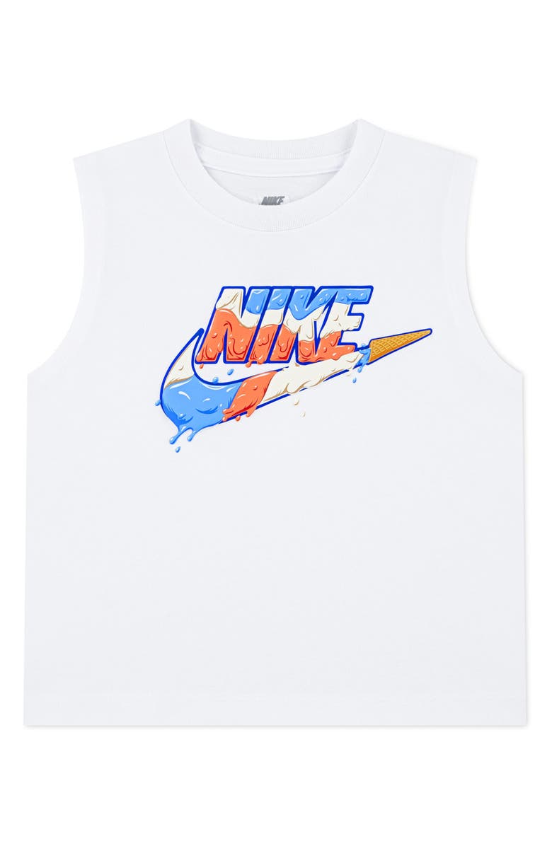 Nike Kids' Futura Ice Cream Graphic Muscle Tee, Main, color, White
