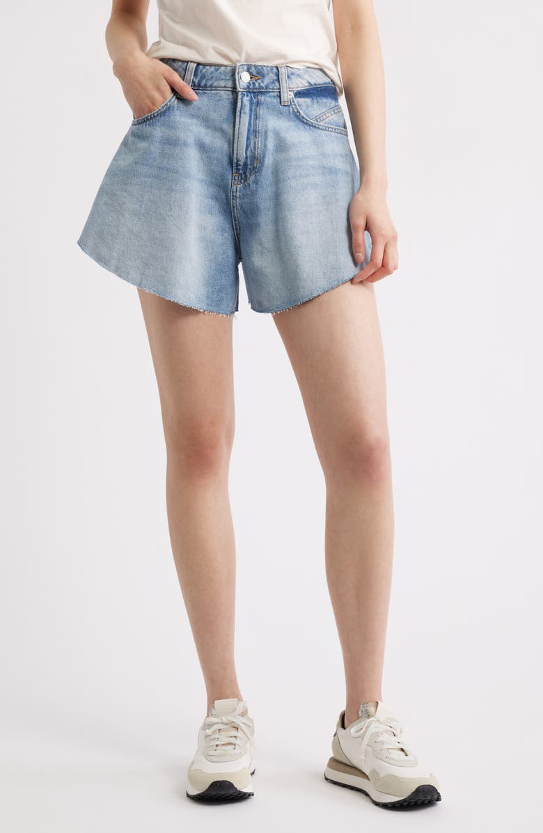 BOSS Orange Gusset Outseams Denim Shorts, Main, color, Light Blue