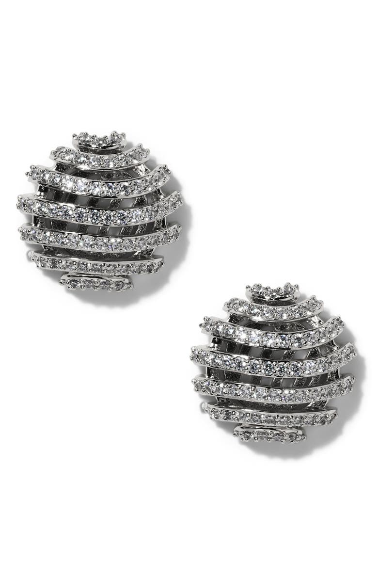 Nadri Pisa Stud Earrings, Main, color, Rhodium