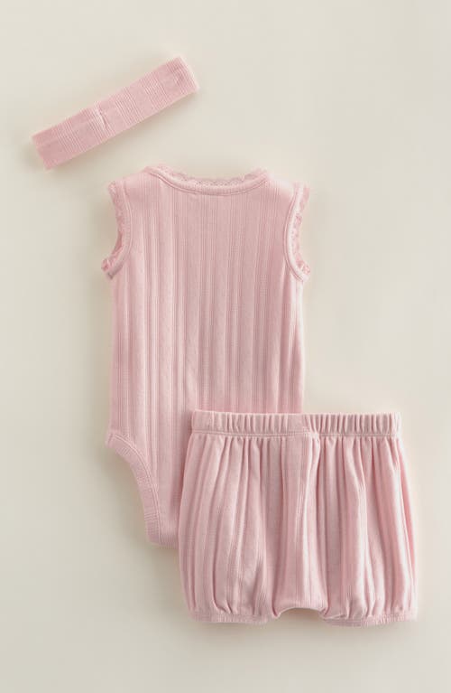 Nordstrom Pointelle Bodysuit, Shorts & Headband Set