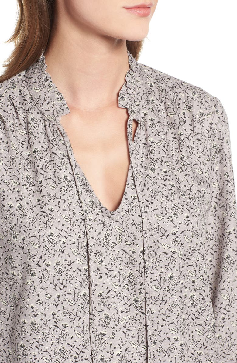 Hinge Ruffle V-Neck Blouse, Alternate, color,