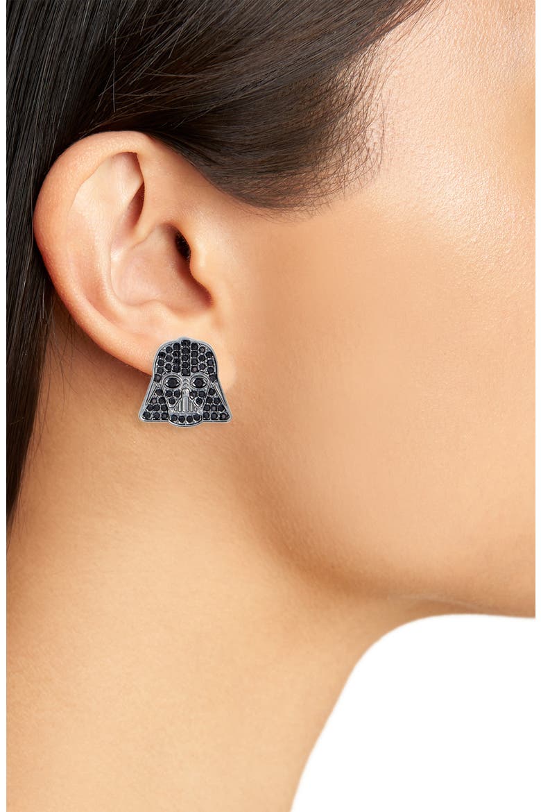 Disney® Darth Vader Stud Earrings, Alternate, color, BLACK