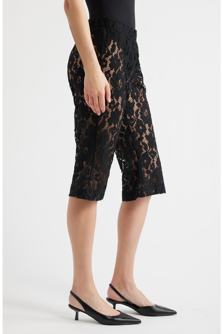 Isla Lace Capri Pants, Alternate, color, BLACK