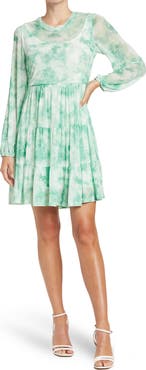 Love By Design Catherine Long Sleeve Mesh Babydoll Dress