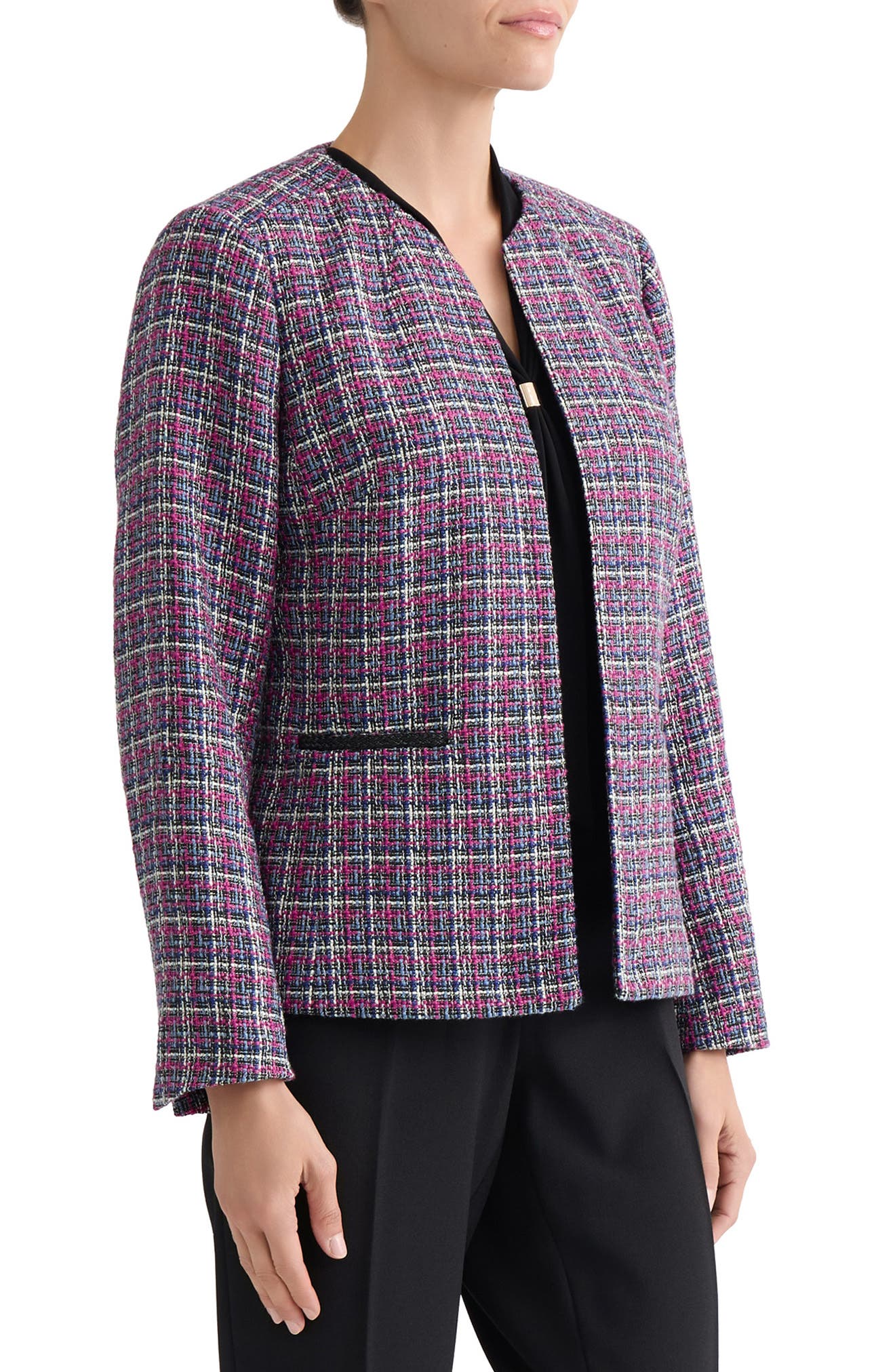 Collarless Tweed Jacket (Women) | Nordstrom