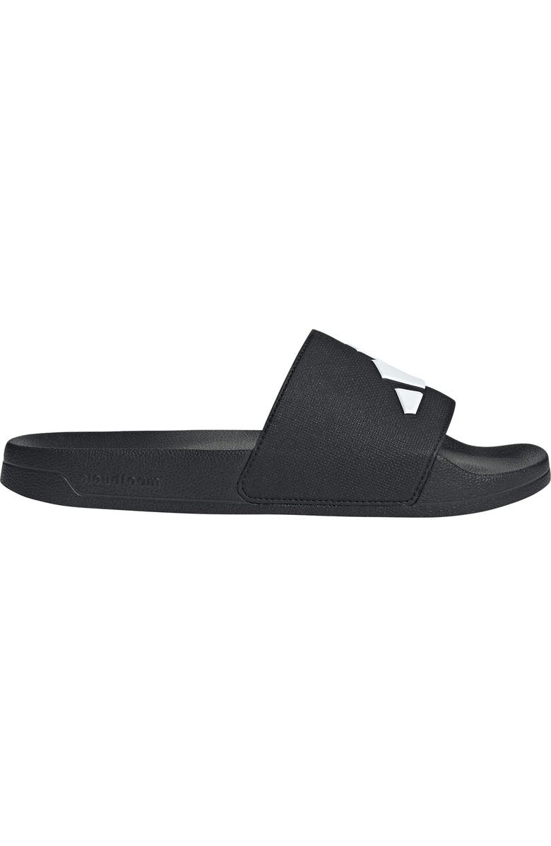 adidas Adilette Shower Slide, Alternate, color, Core Black/ White/ Core Black