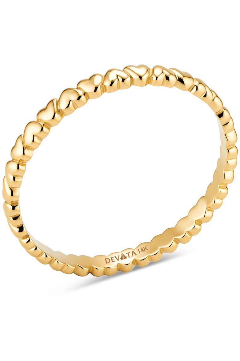 Heart Band Ring in 14K Gold, Alternate, color, Gold