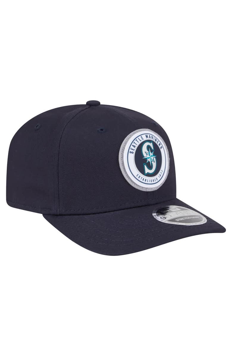 New Era Men's New Era Navy Seattle Mariners Circle Patch 9SEVENTY Stretch-Snap Hat, Alternate, color, 