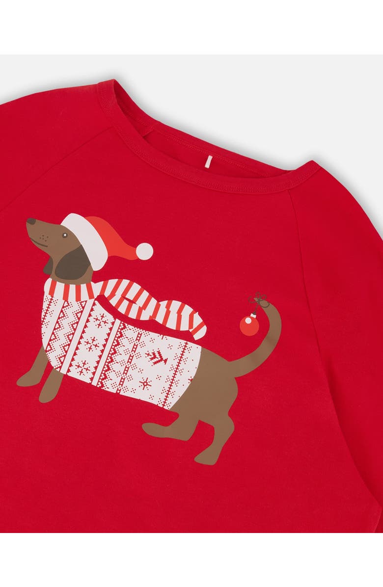 Deux par Deux Adult Men Organic Cotton Two-Piece Pajama Set, Alternate, color, Red And White Fairisle