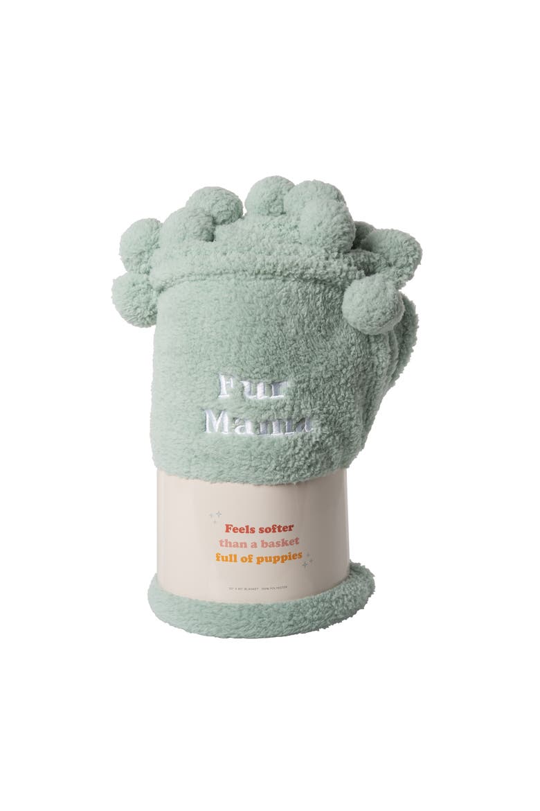 Fur Mama Blanket Polyester Green, Alternate, color, Green