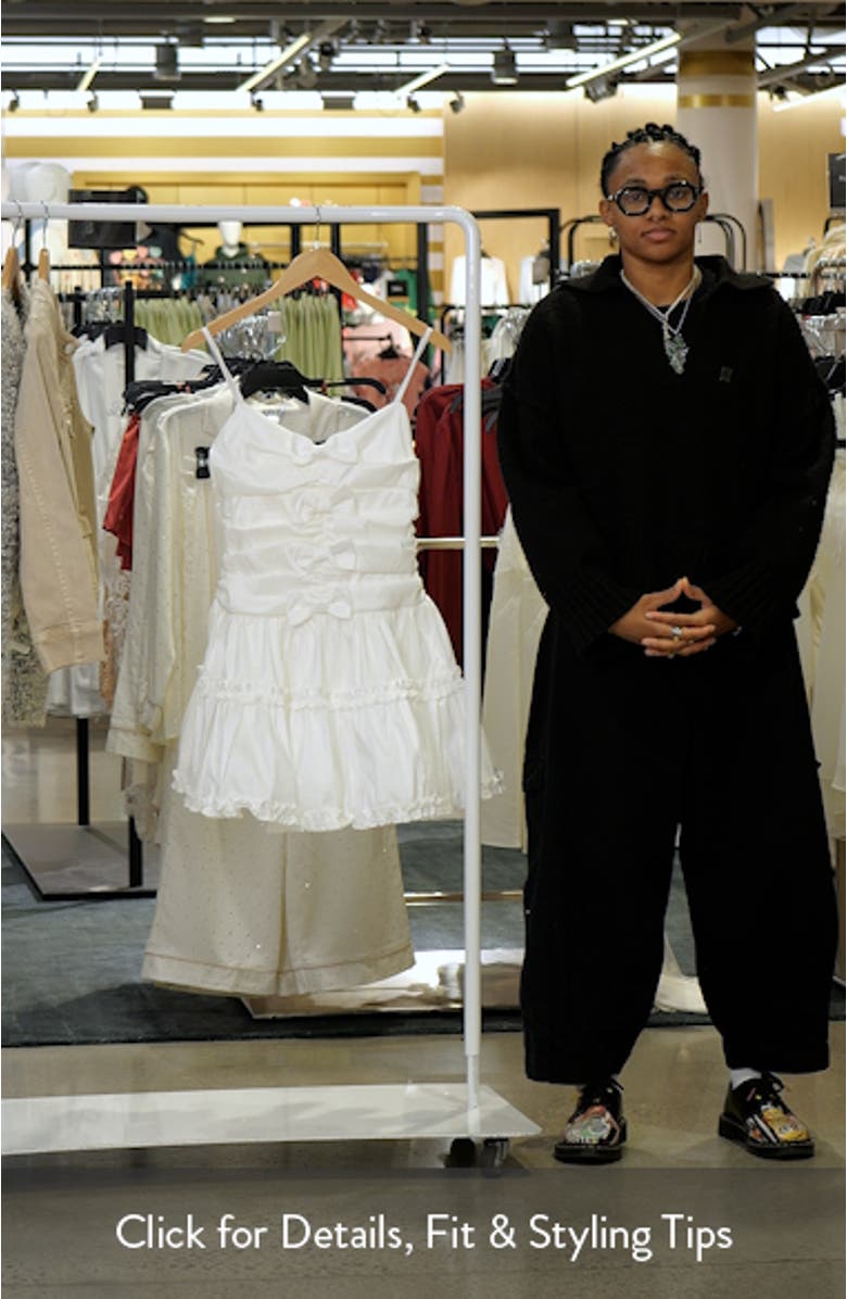 Whipped Cream Bow Detail Taffeta Minidress, sales video thumbnail