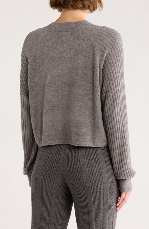Barefoot Dreams ® Cozychic® Ultra Lite® Mock Neck Crop Sweatshirt In Gray