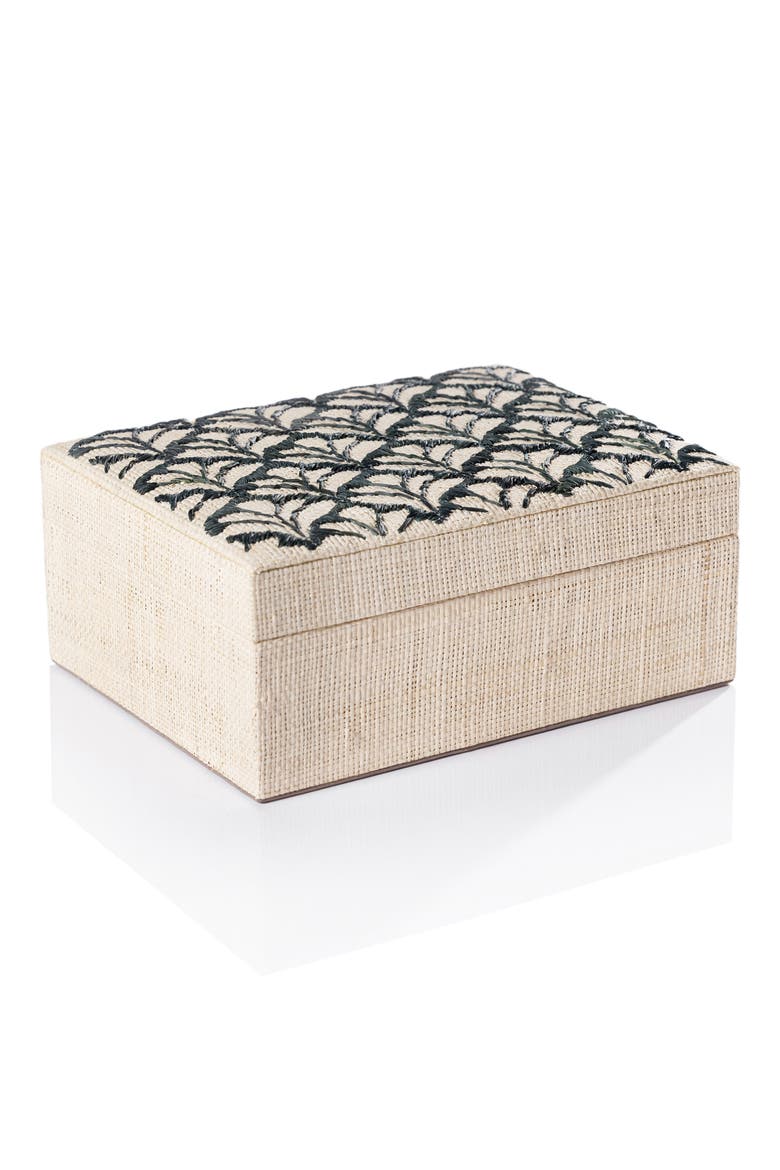 Canaria Petals Decorative Box, Main, color, BEIGE/ BLACK