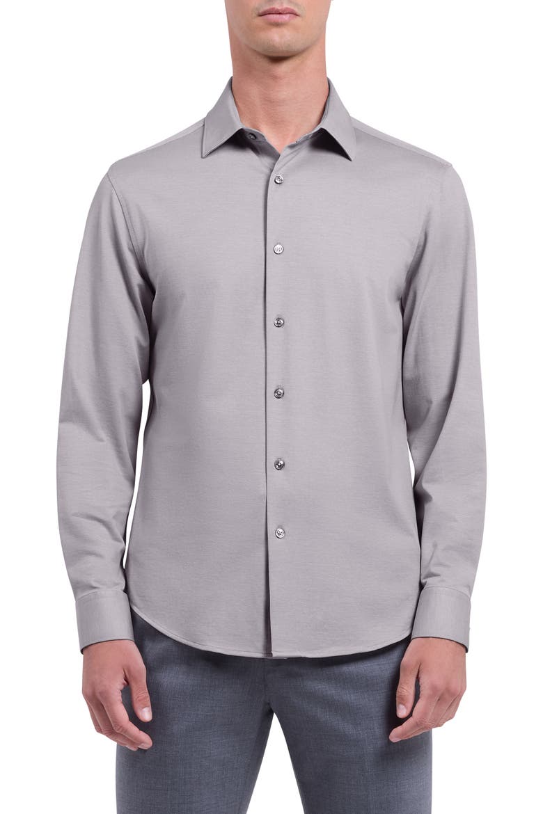 James OoohCotton® Button-Up Shirt, Main, color, CEMENT
