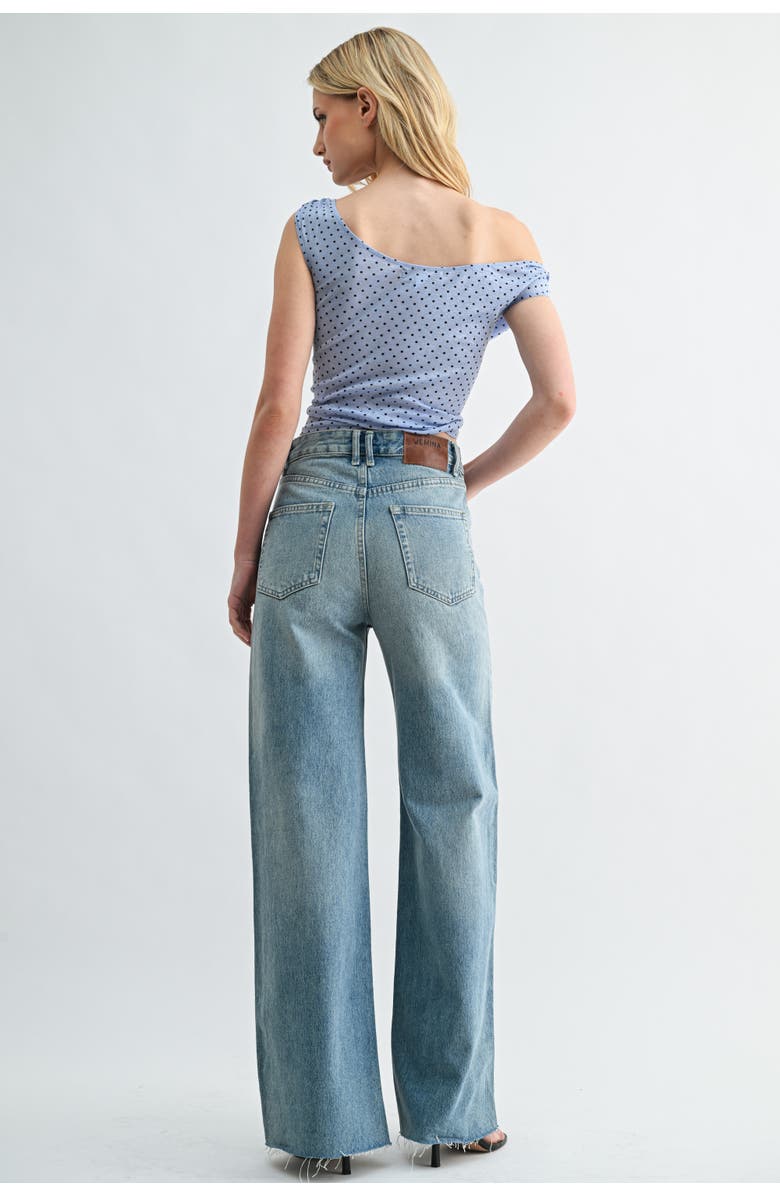Jemina Denim Beach-to-Bar Pant, Alternate, color, Light Blue Wash