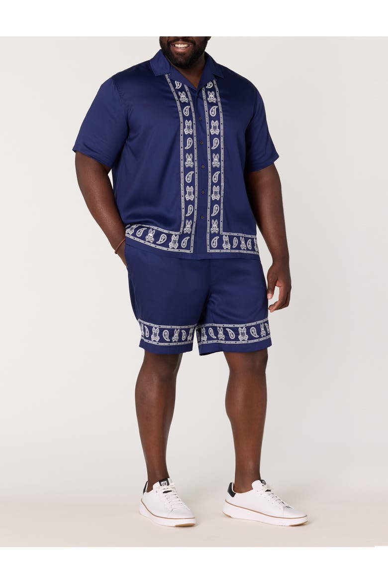 Big & Tall Luke Embroidered Shorts, Alternate, color, EVENING BLUE