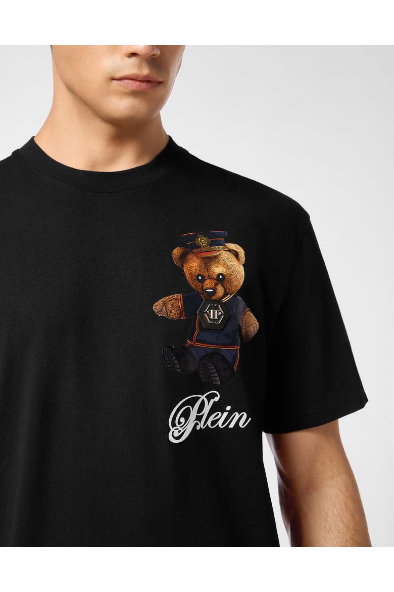 T-Shirt Round Neck Ss Teddy Men, Alternate, color, black