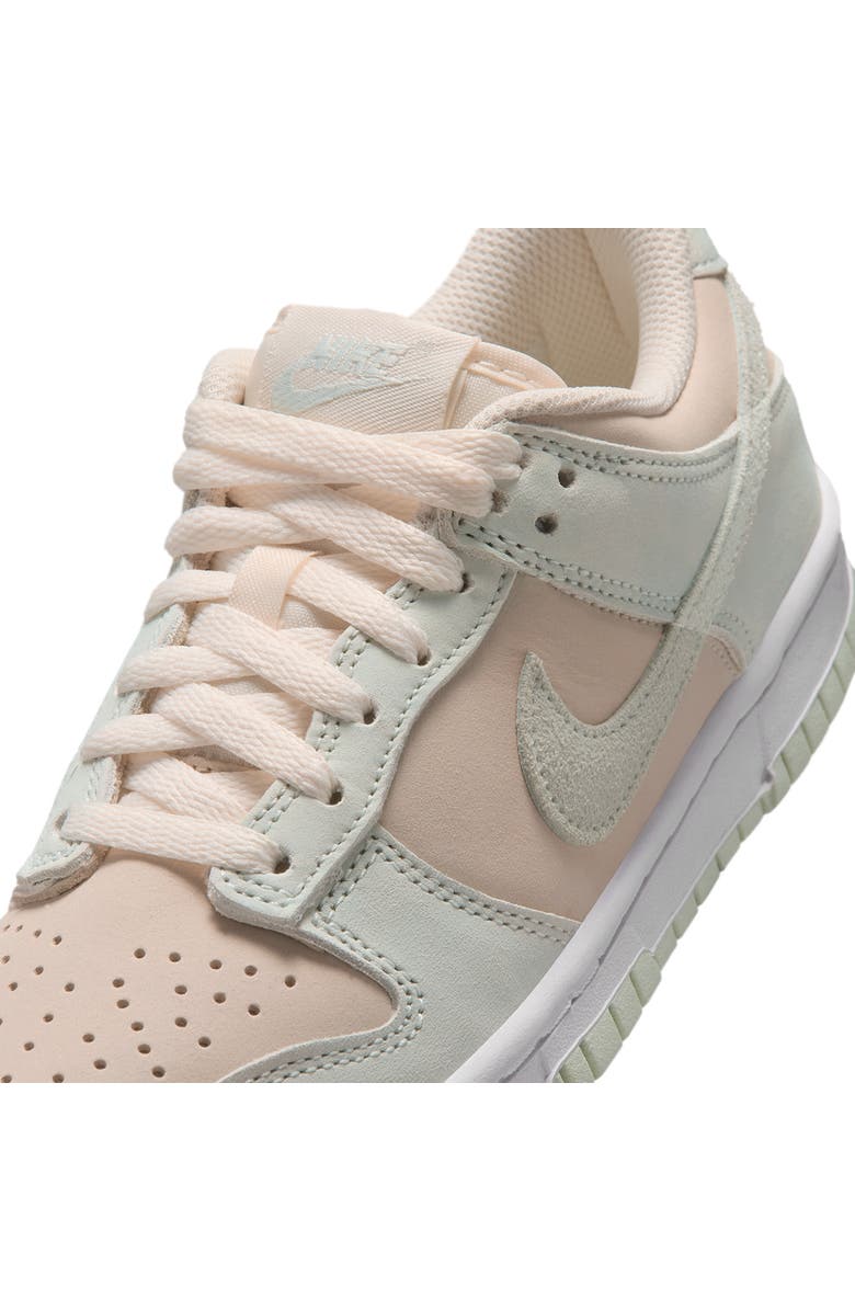 Nike Kids' Dunk Low Basketball Sneaker, Alternate, color, Chalk/ White/ Barely Green