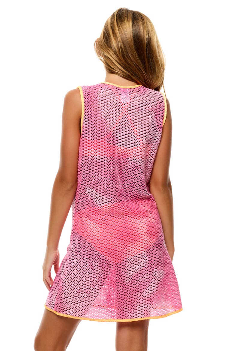 Kids' Tie Dye Knit Lace Cover-Up Dress, Alternate, color, PINK