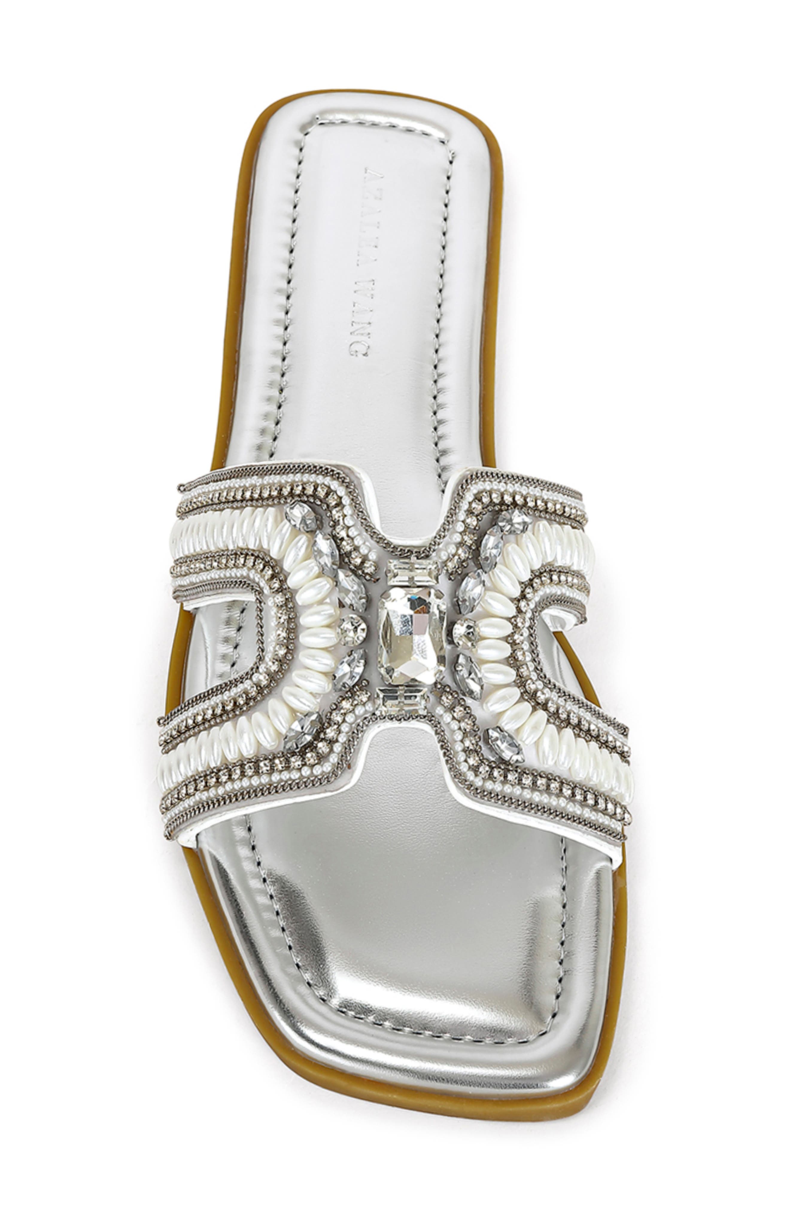 AZALEA WANG Madiha Embellished Slide Sandal, Alternate, color, 