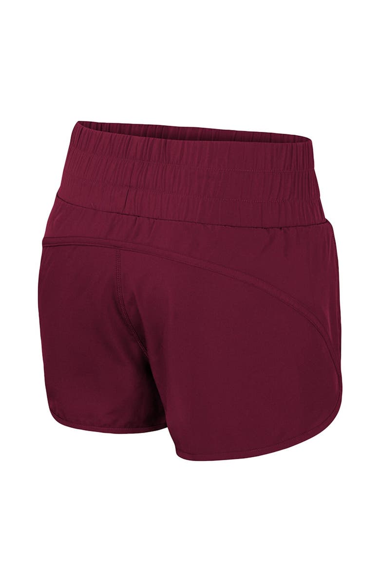 COLOSSEUM Women's Colosseum Garnet Florida State Seminoles Stop By Smocked High Waist Shorts, Alternate, color, 