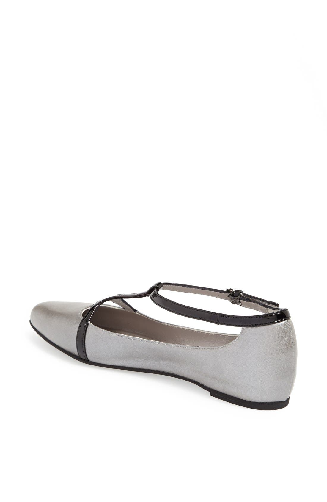 by Marvin K. 'Yasmine' Two Tone Waterproof Leather Flat, Alternate, color, IRON/ BLACK