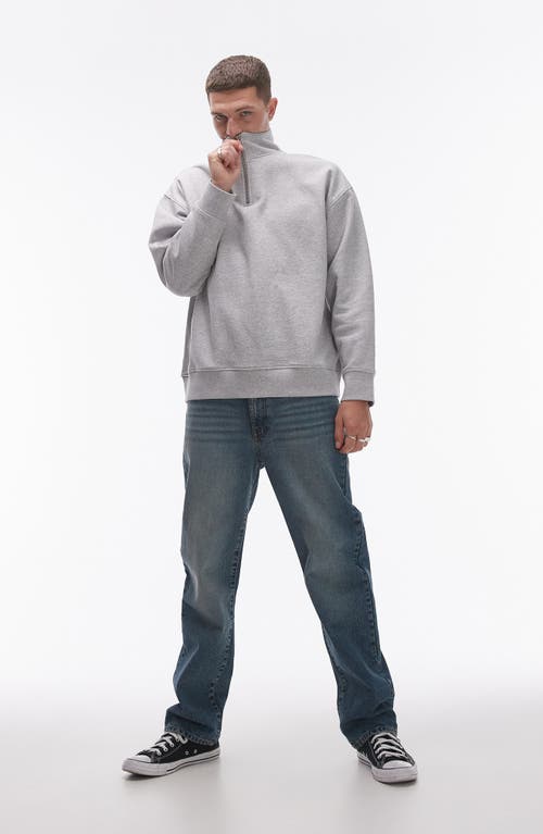 TOPMAN TOPMAN OVERSIZE QUARTER ZIP SWEATSHIRT 