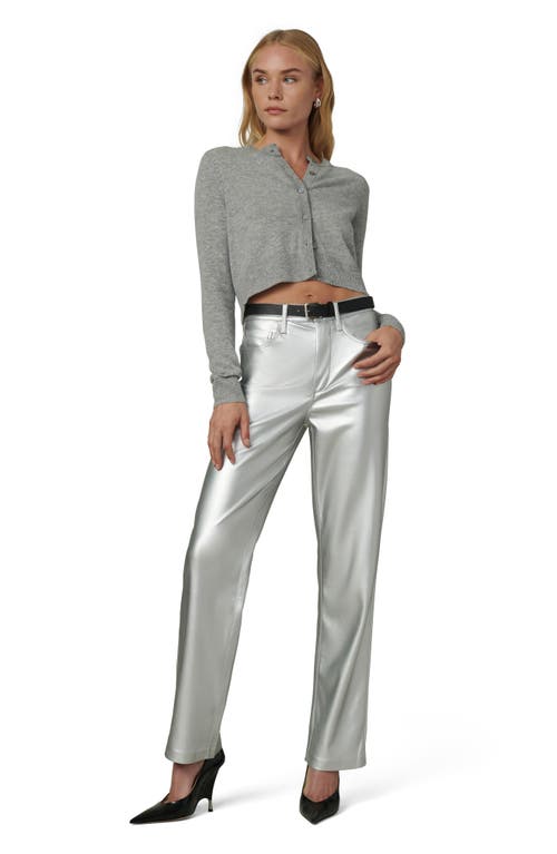 Joe's The Margot High Waist Relaxed Straight Leg Faux Leather Jeans In Metallic
