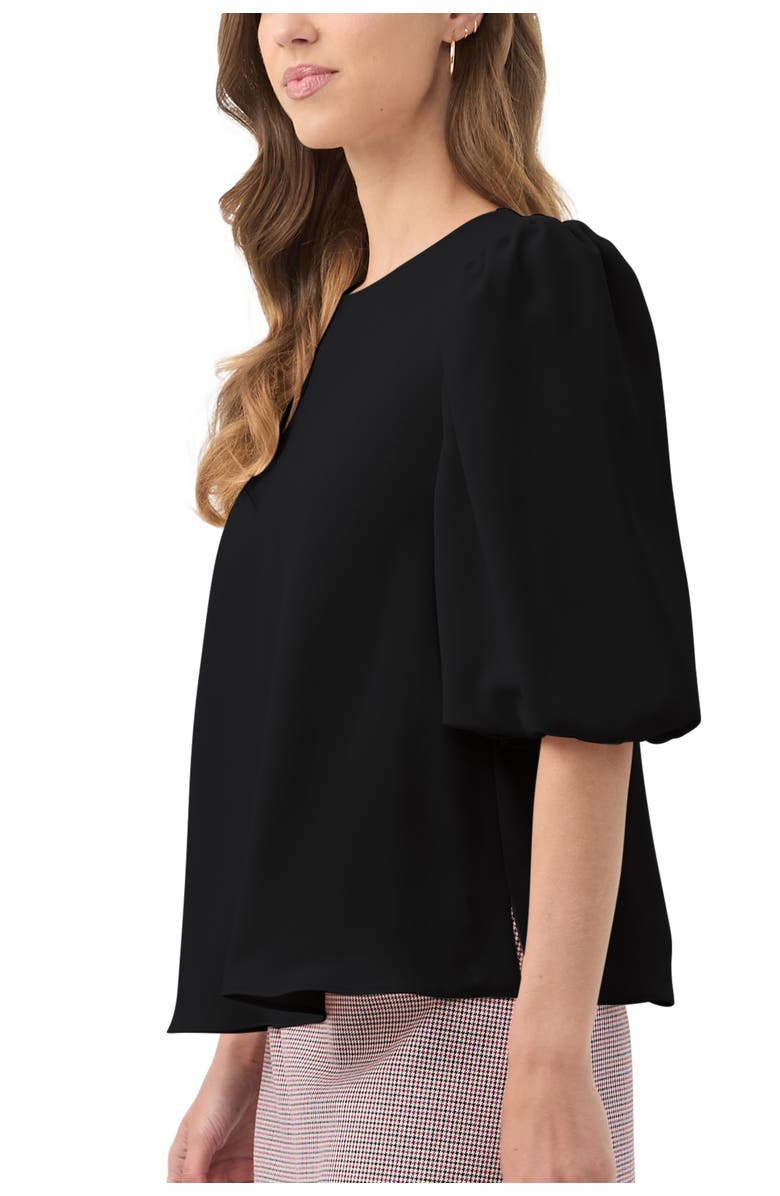 Trina Turk Magnolia Puff Sleeve Top, Alternate, color, Black