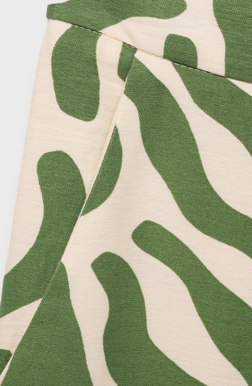 Mango Women's Printed Straight Pants In Green