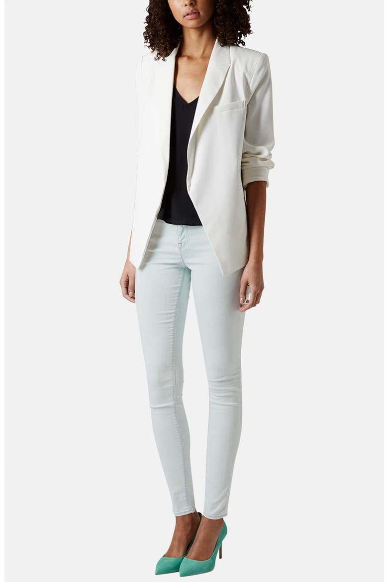 Moto 'Leigh' Mid Rise Skinny Jeans, Alternate, color, LIGHT DENIM