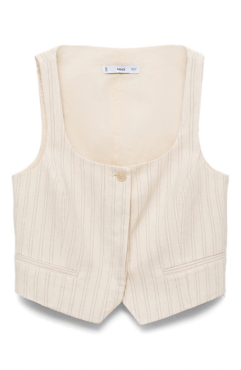 MANGO Stripe Vest, Alternate, color, Ecru