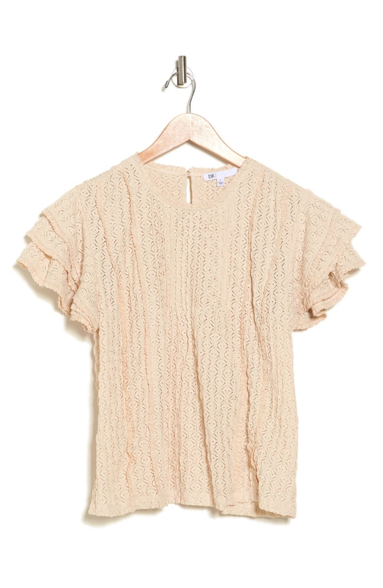 DR2 by Daniel Rainn Pointillé Stitch Butterfly Sleeve Top, Alternate, color, 