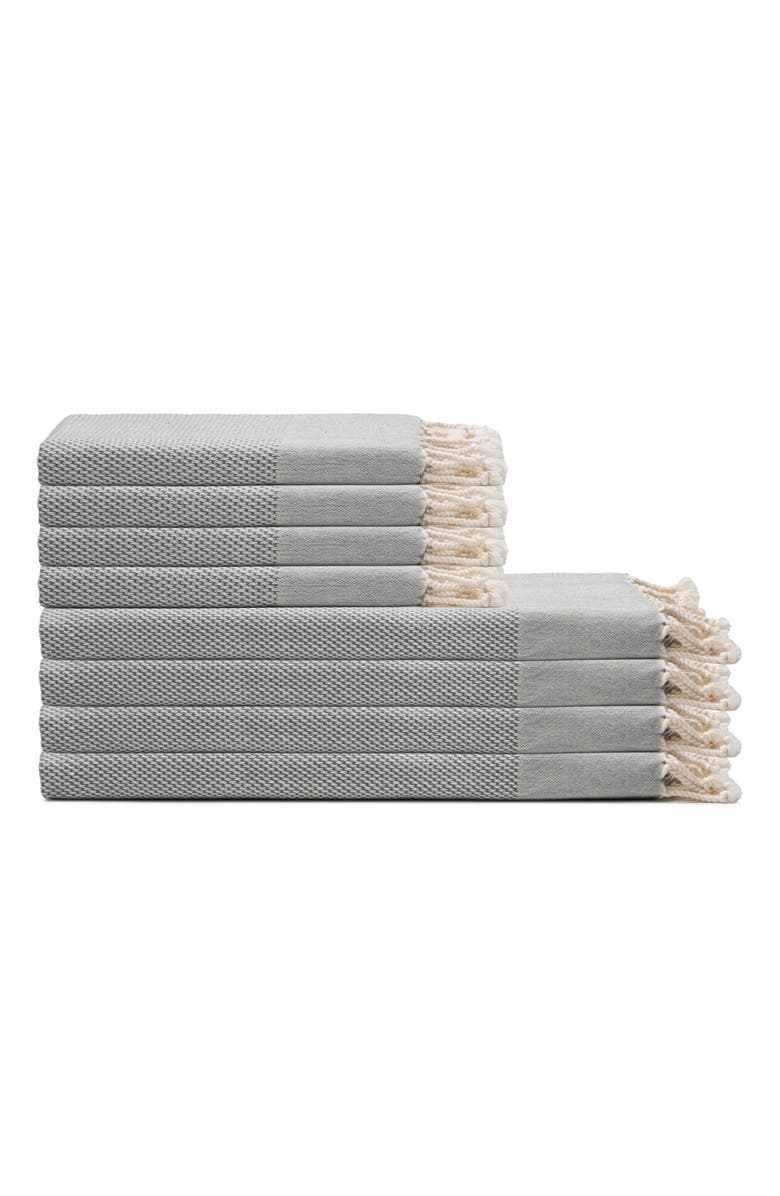 Olive & Linen Whisper Weight Turkish Towel Bundle, Main, color, Gray