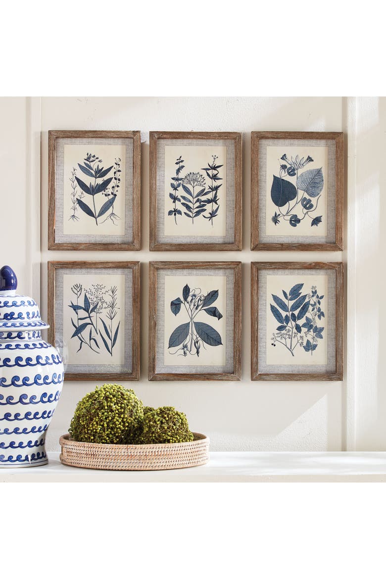 Blue Leaf Petite Prints Set of 6, Alternate, color, Blue