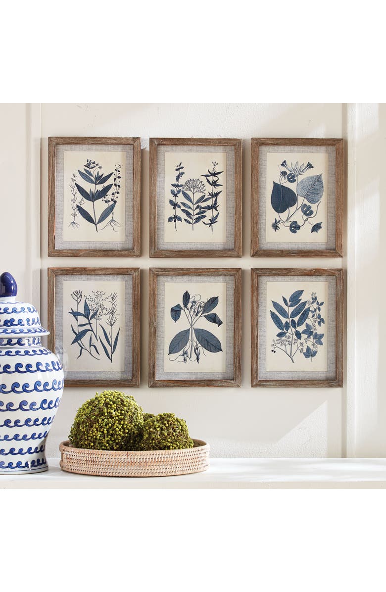 Napa Home & Garden Blue Leaf Petite Prints Set of 6, Alternate, color, Blue