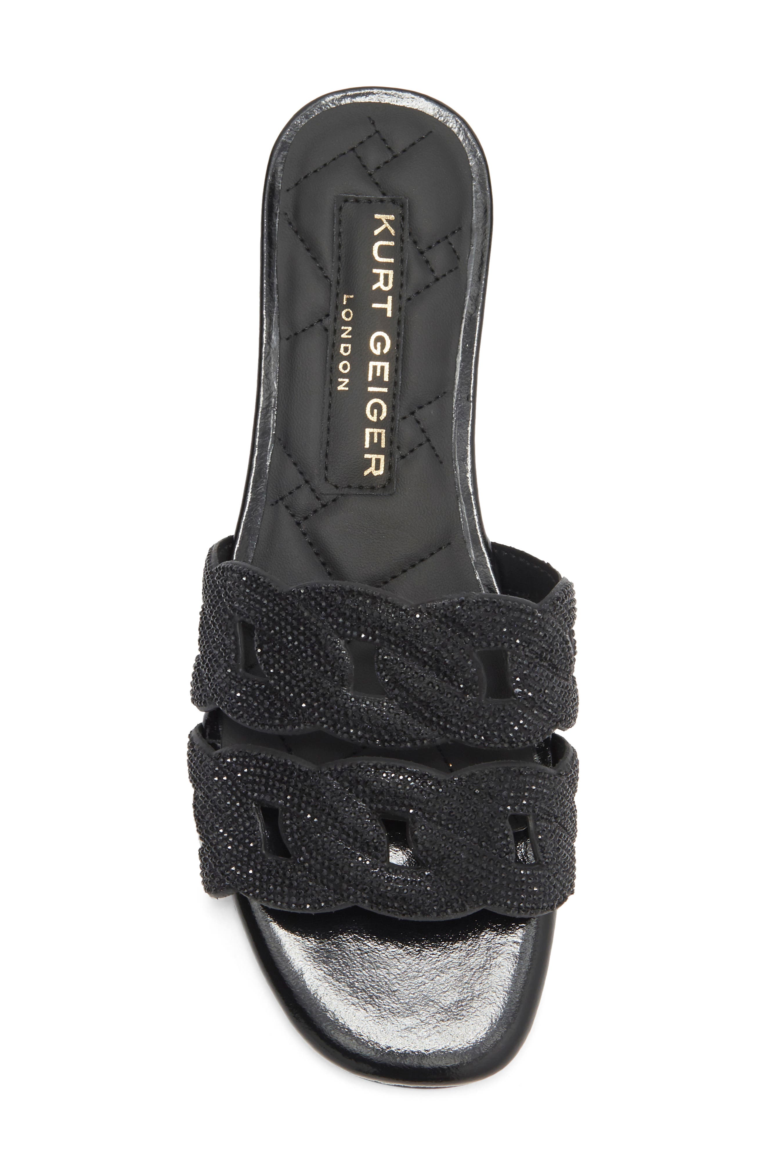 Crystal Chain Slide Sandal, Alternate, color, BLACK