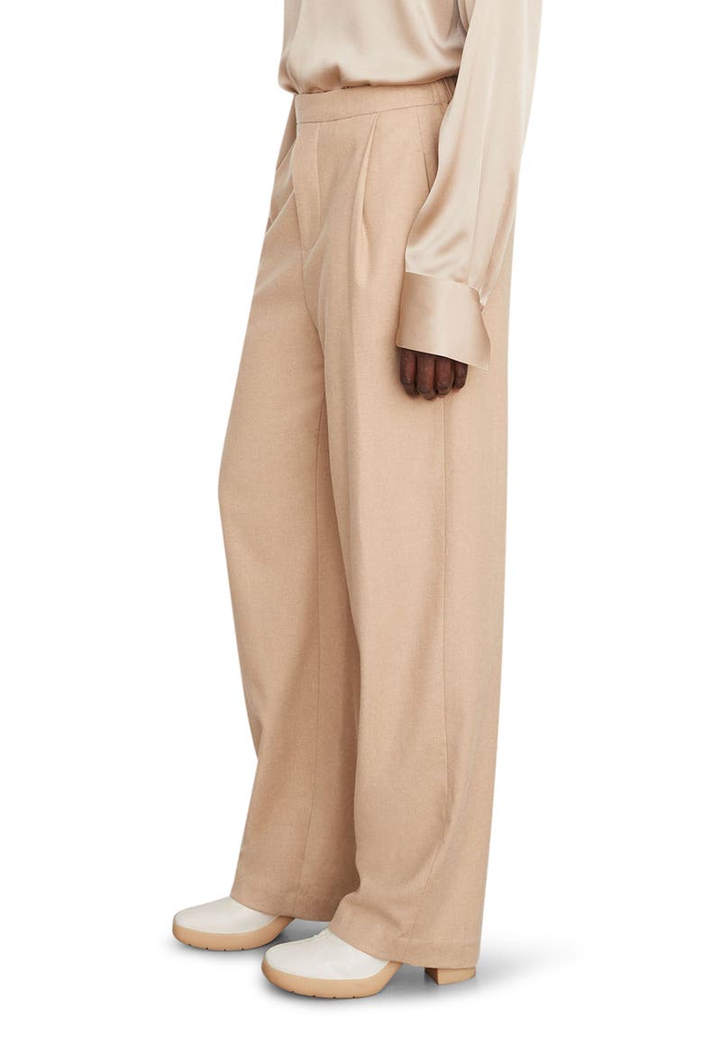 Flannel Easy Pull-On Pants, Main, color, PALE NUT