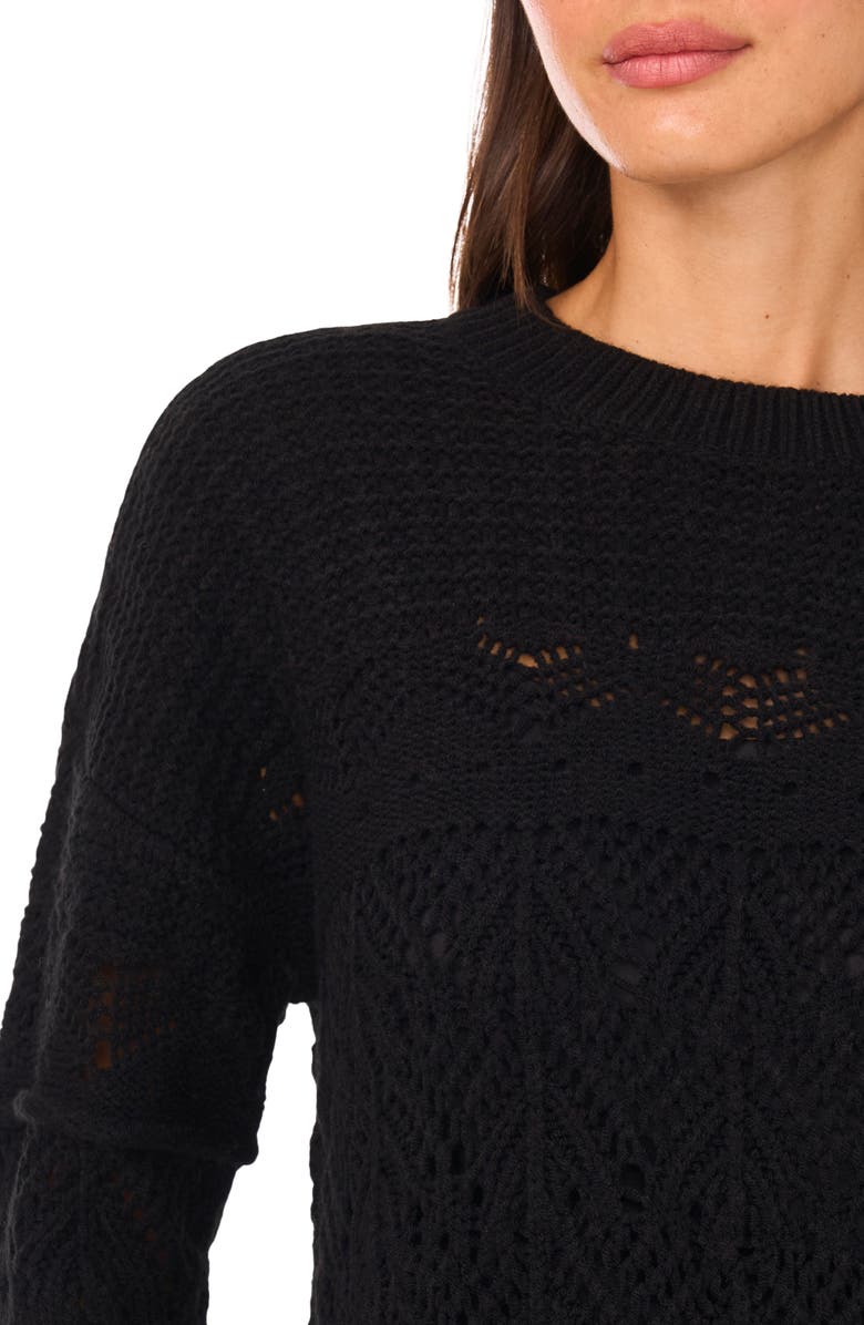 Parker Ruffle Textured Crop Sweater, Alternate, color, Rich Black