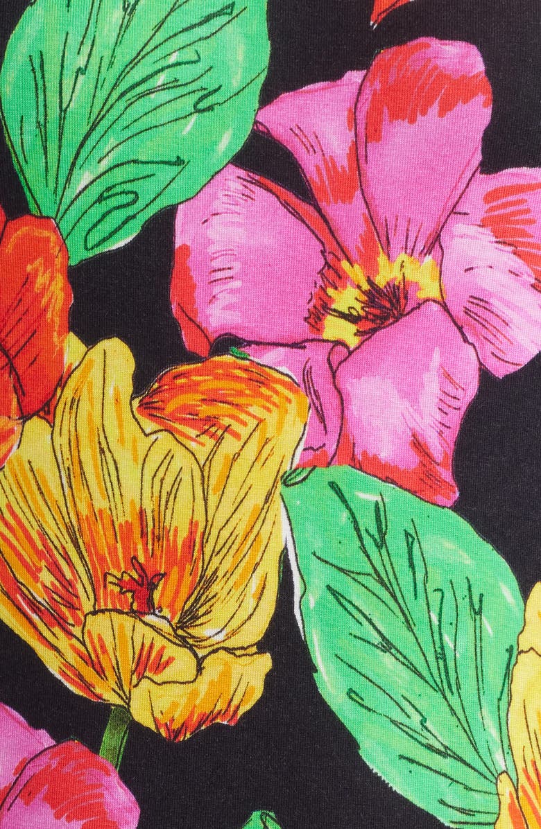 Milly Tulip Rosette Jersey Midi Dress, Alternate, color, Black Multi