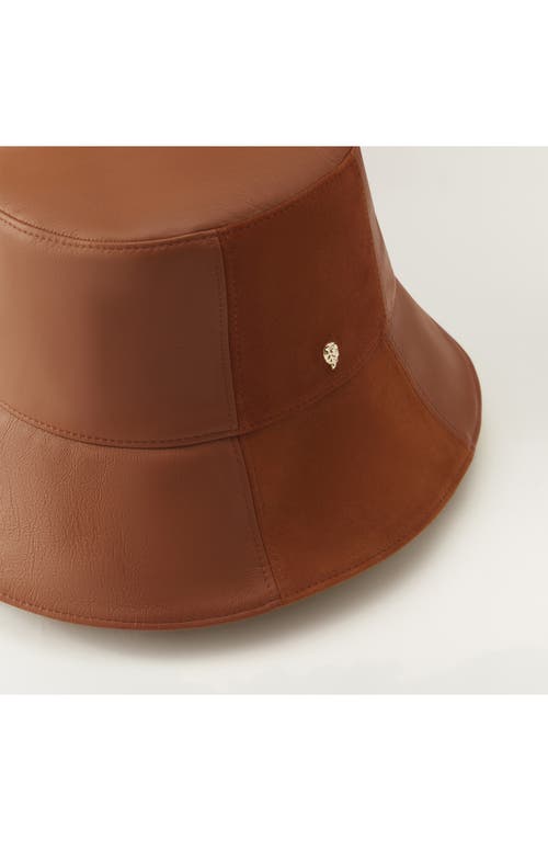 Helen Kaminski Carmela Leather Bucket Hat In Brown