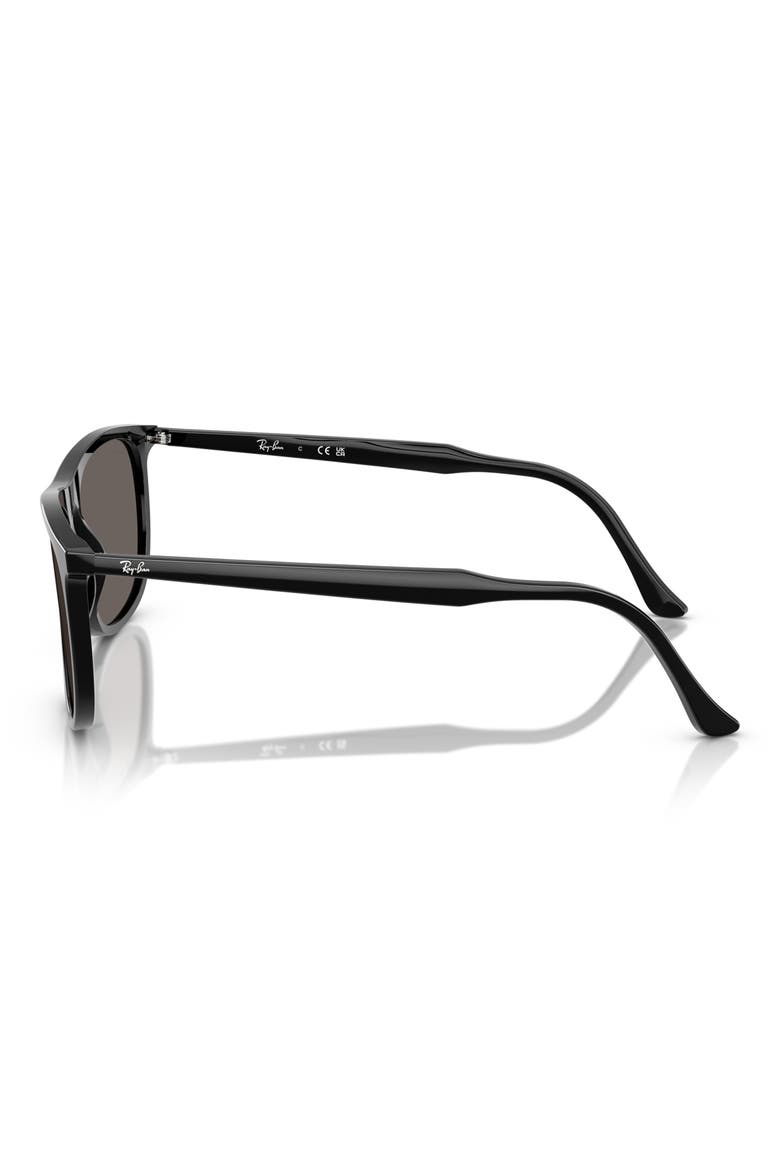 58mm Gradient Rectangular Sunglasses, Alternate, color, BLACK