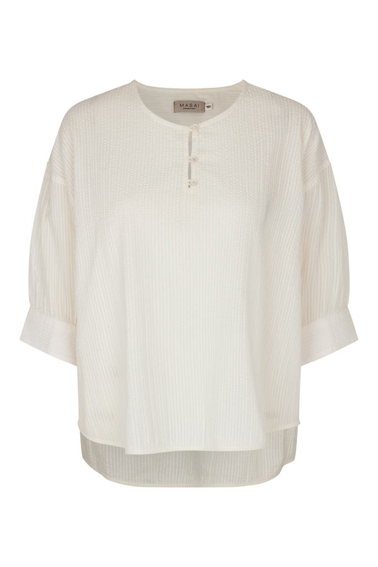 Madyrentha Round Neck Oversized Blouse, Alternate, color, Jet Stream