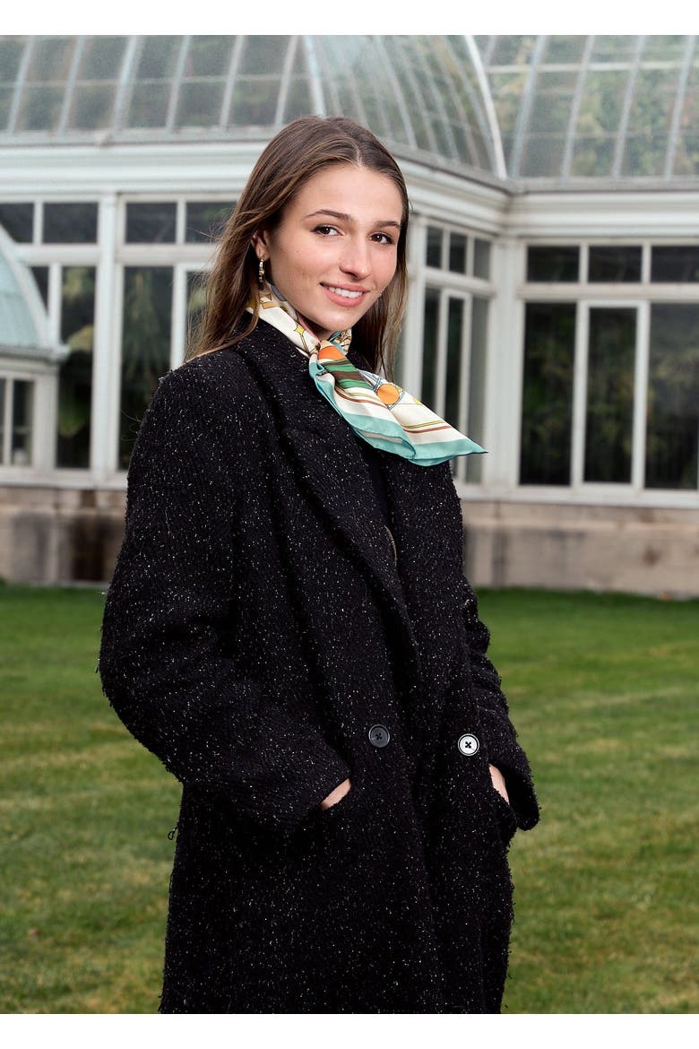 "Pop Pony" Silk Twill Bandana Scarf, Alternate, color, Champagne