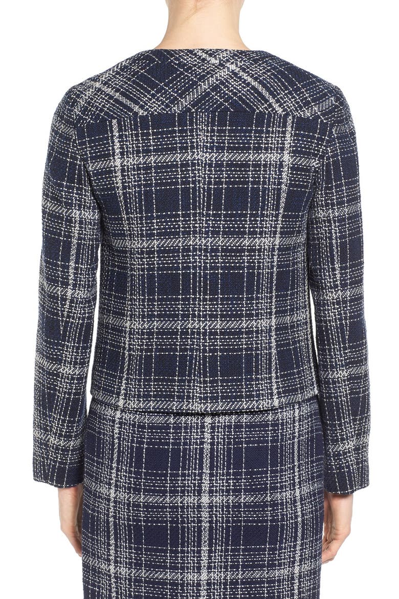 Zip Front Tweed Jacket, Alternate, color, NAVY TWEED