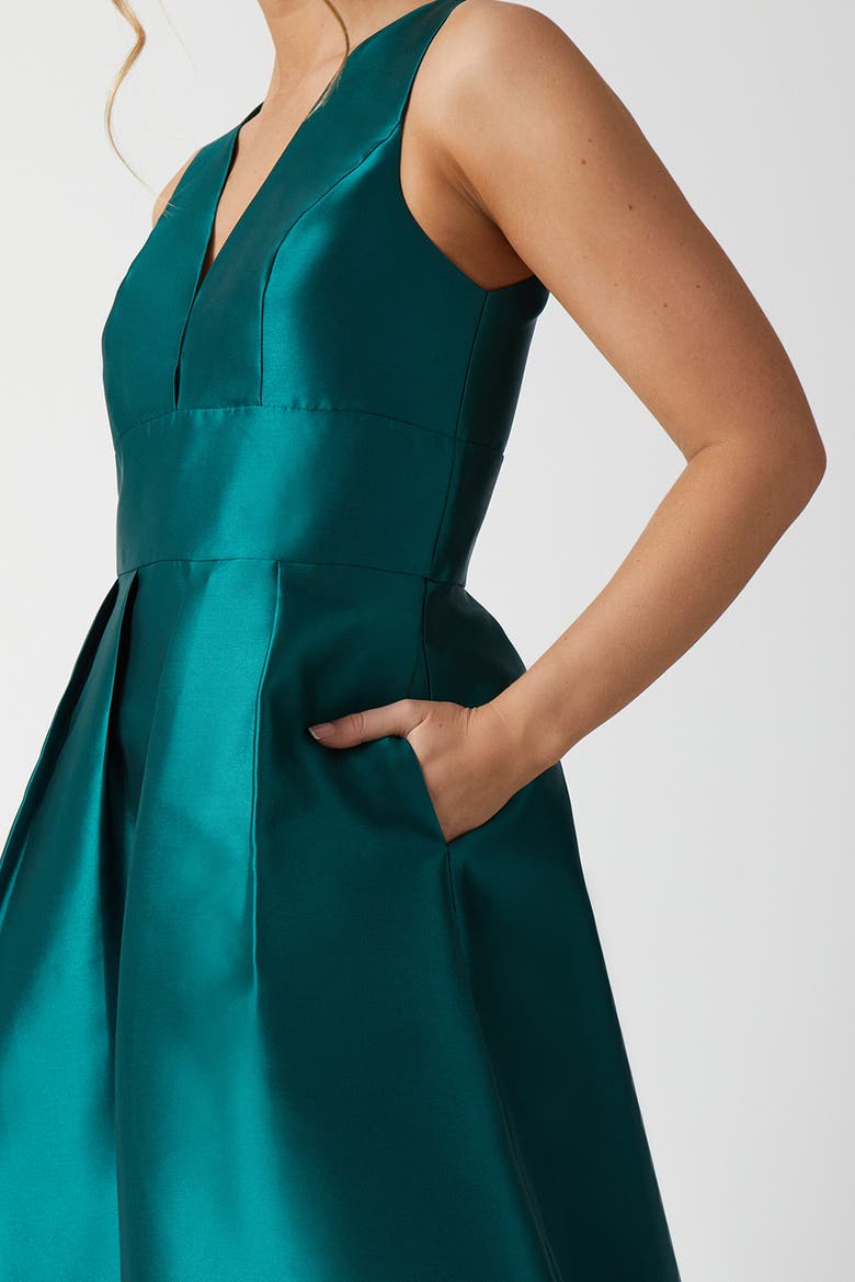 Twill Midi Bridesmaid Dress, Alternate, color, Emerald
