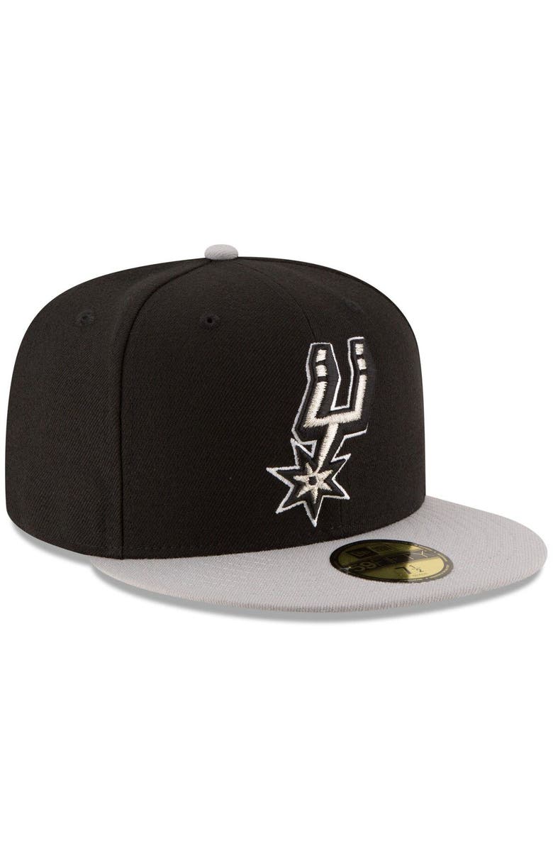 New Era Men's New Era Black/Gray San Antonio Spurs Official Team Color 2Tone 59FIFTY Fitted Hat, Alternate, color, Black